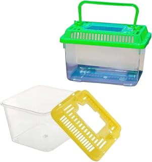 2PCS Pet Box Reptile Transport Container Tank for Reptile Transport Small Turtle Transport Lizard Habitat Small Animal Carrier（2PCS Random Color）