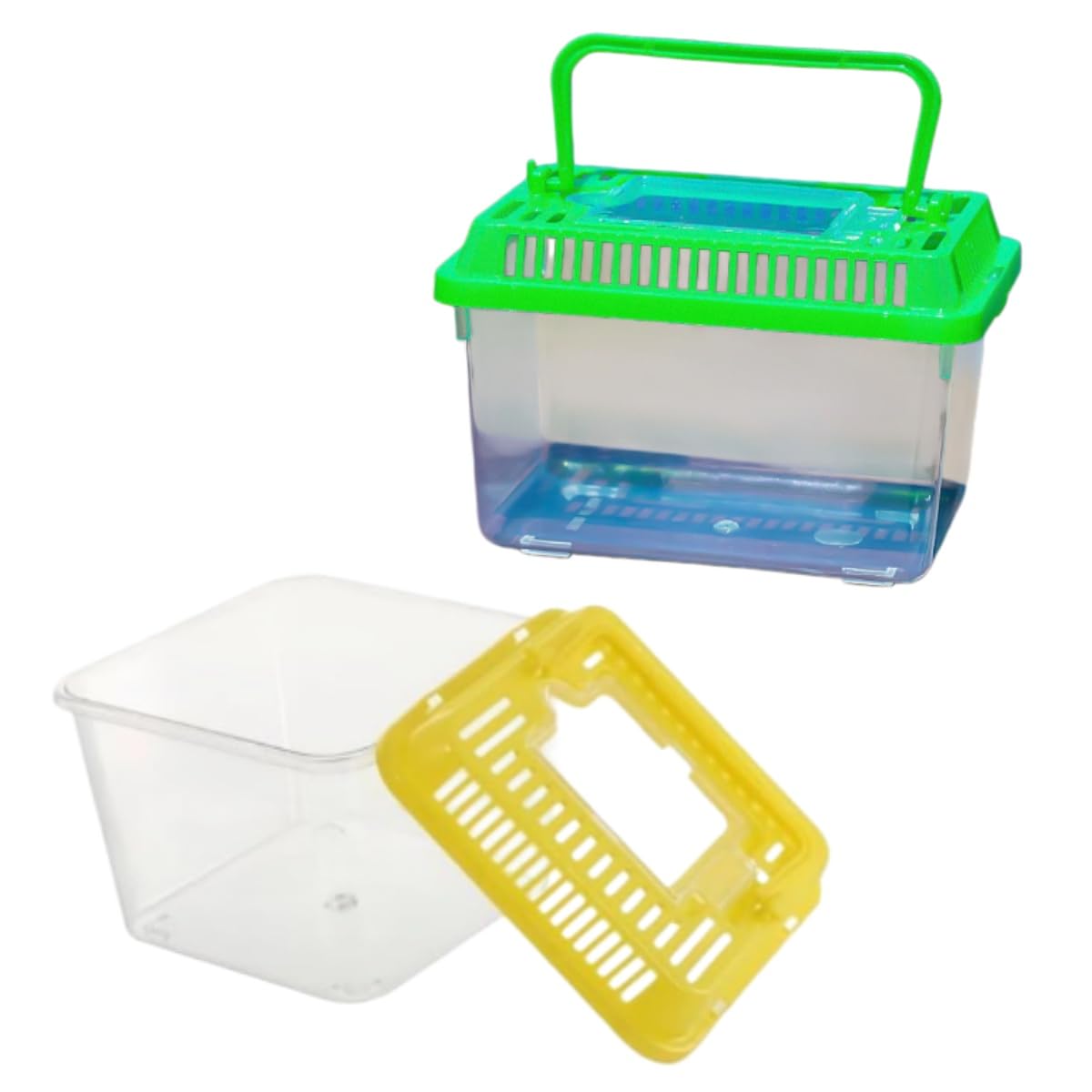 2PCS Pet Box Reptile Transport Container Tank for Reptile Transport Small Turtle