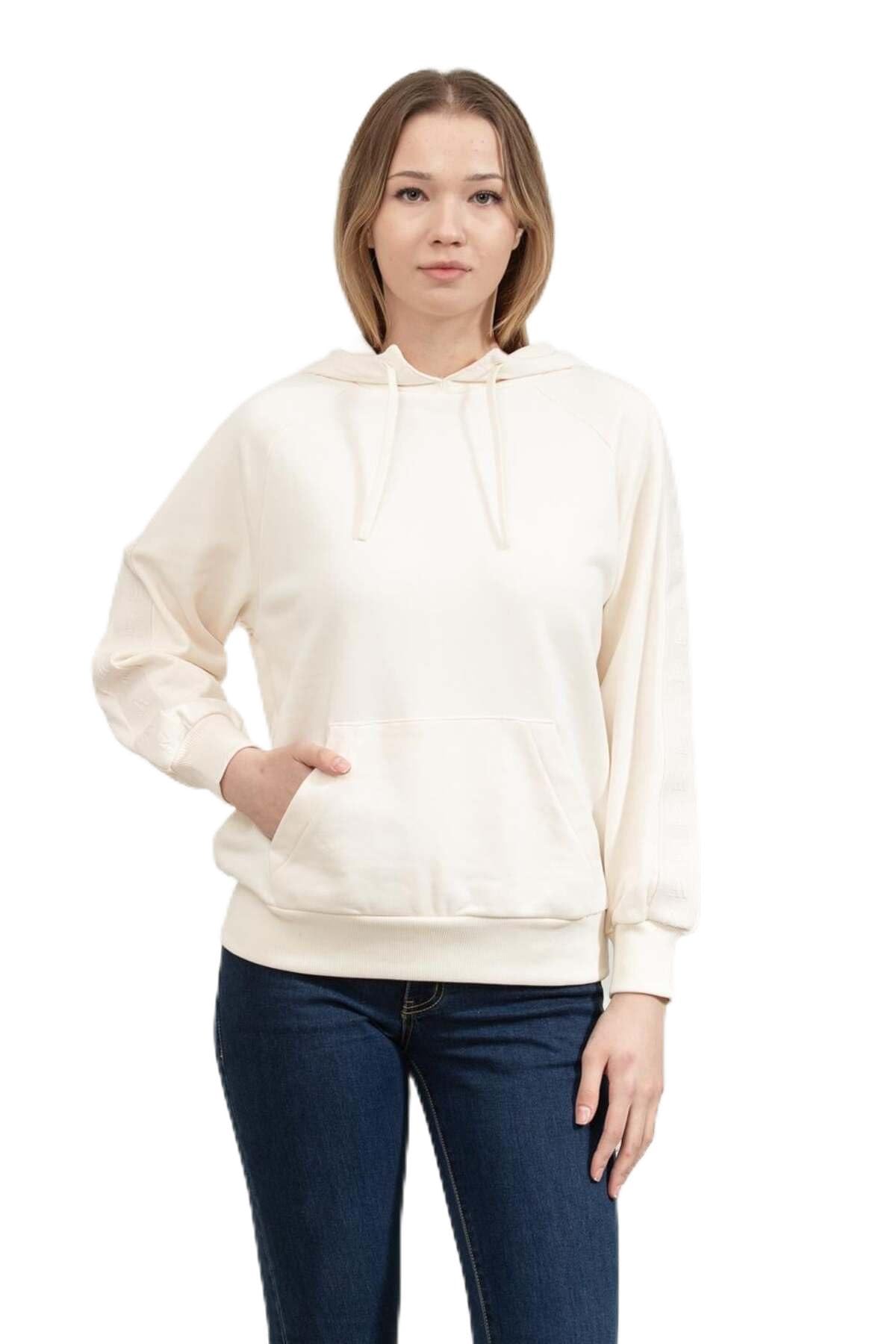 Armani Exchange Arte Sella, Monogram Tape Detail Felpa con Cappuccio Donna (Pacc
