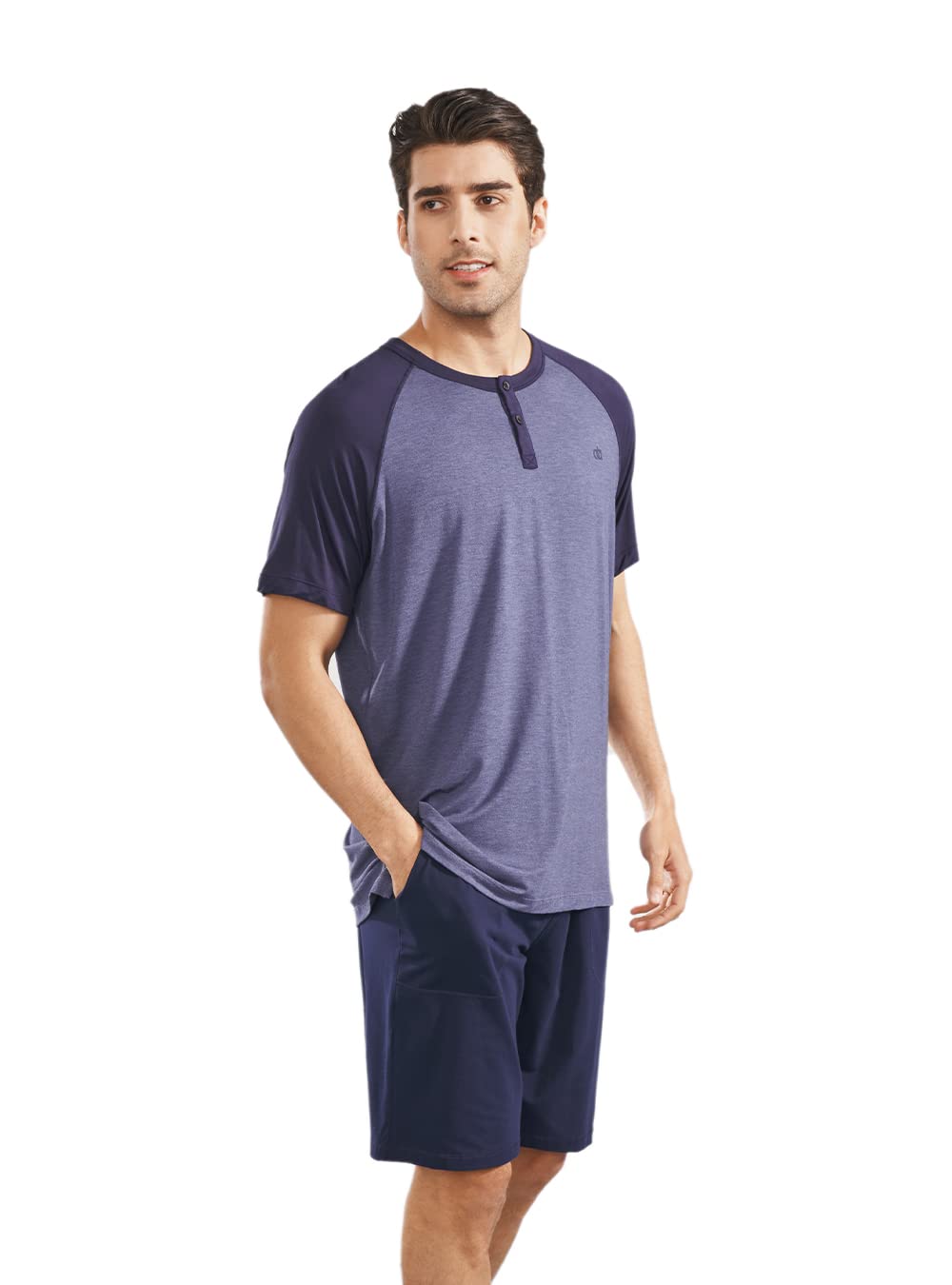 DAVID ARCHY Men's 100% Cotton Pyjamas Comfortable Short Pyjamas Short Pyjamas Tw
