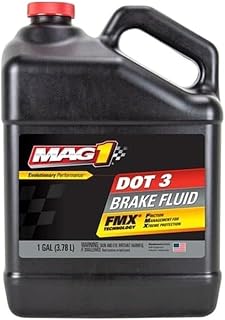 MAG 1 DOT 3 Brake Fluid | 1 Gallon | High-Temperature Hydraulic Brake Fluid | FMVSS No. 116 DOT 3 Performance | Brake &amp; Clutch System Protection