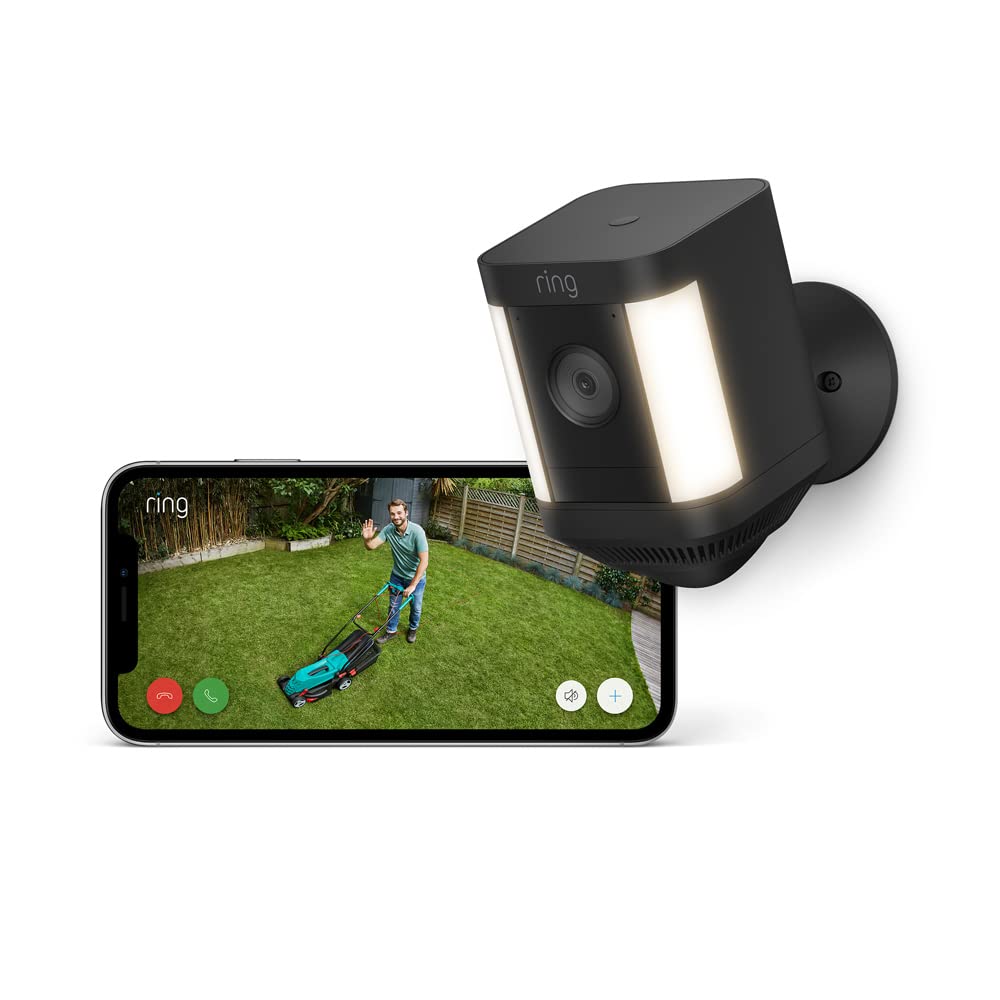Ring Spotlight Cam Plus Battery | Wireless outdoor Security Camera 1080p HD Vide