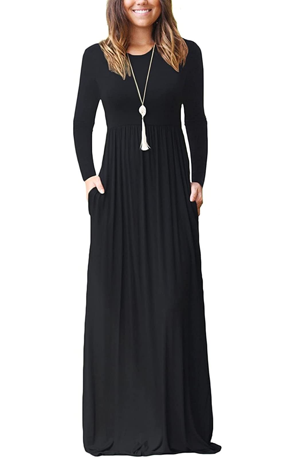 Hount Women's Summer Sleeveless Striped Flowy Casual Long Maxi Dress with Pocket