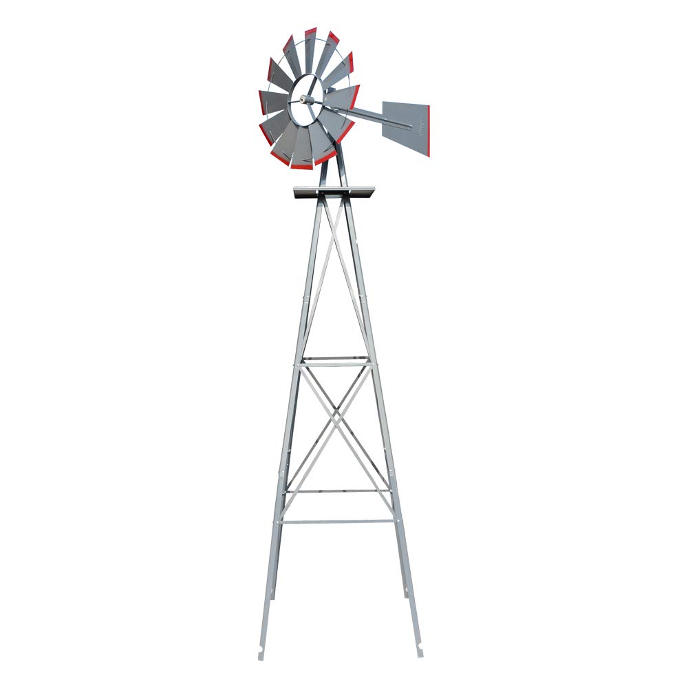 VINGLI 8FT Ornamental Windmill Backyard Garden Decoration Weather Vane, Heavy Du