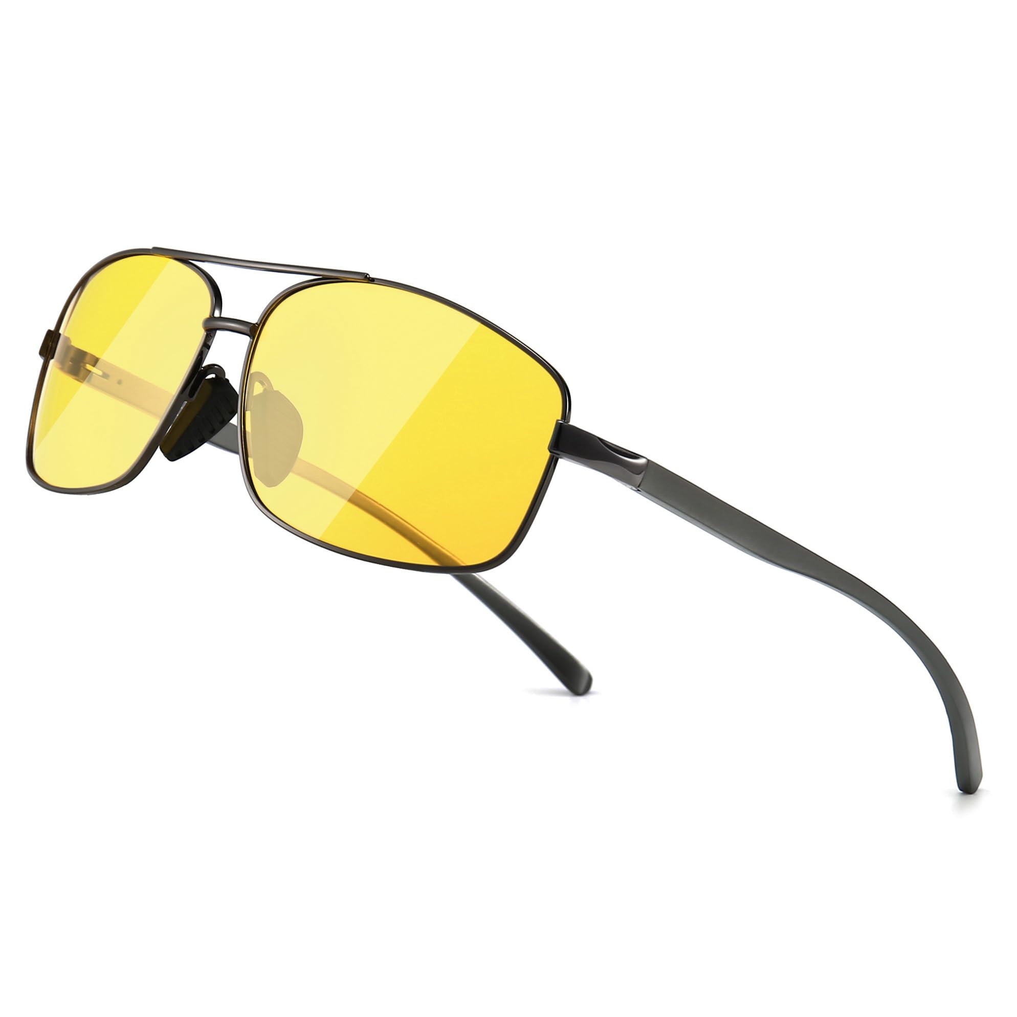 SUNGAIT Retro Rectangle Sunglasses Men Polarized Classic Metal Marc