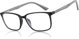 ZENOTTIC Occhiali con Filtro Luce Blu, Occhiali da Lettura Uomo con Montatura Quadrata, Antiriflesso per Sport e Computer