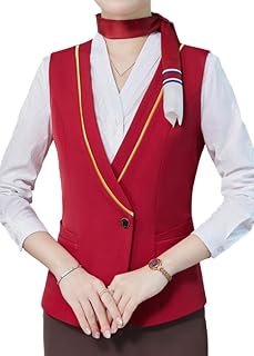 ORANDESIGNE Women's Suit Vest Formal Business Dress Sleeveless V-Neck Slim Waistcoat with Button Fashion Office Business Waistcoat Vest Jacket Outerwear