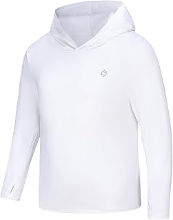 HODOSPORTS Boys Rash Guard Swim Shirt Long Sleeve for Kids UPF 50+ Sun Protection Hooded Swimming Hiking