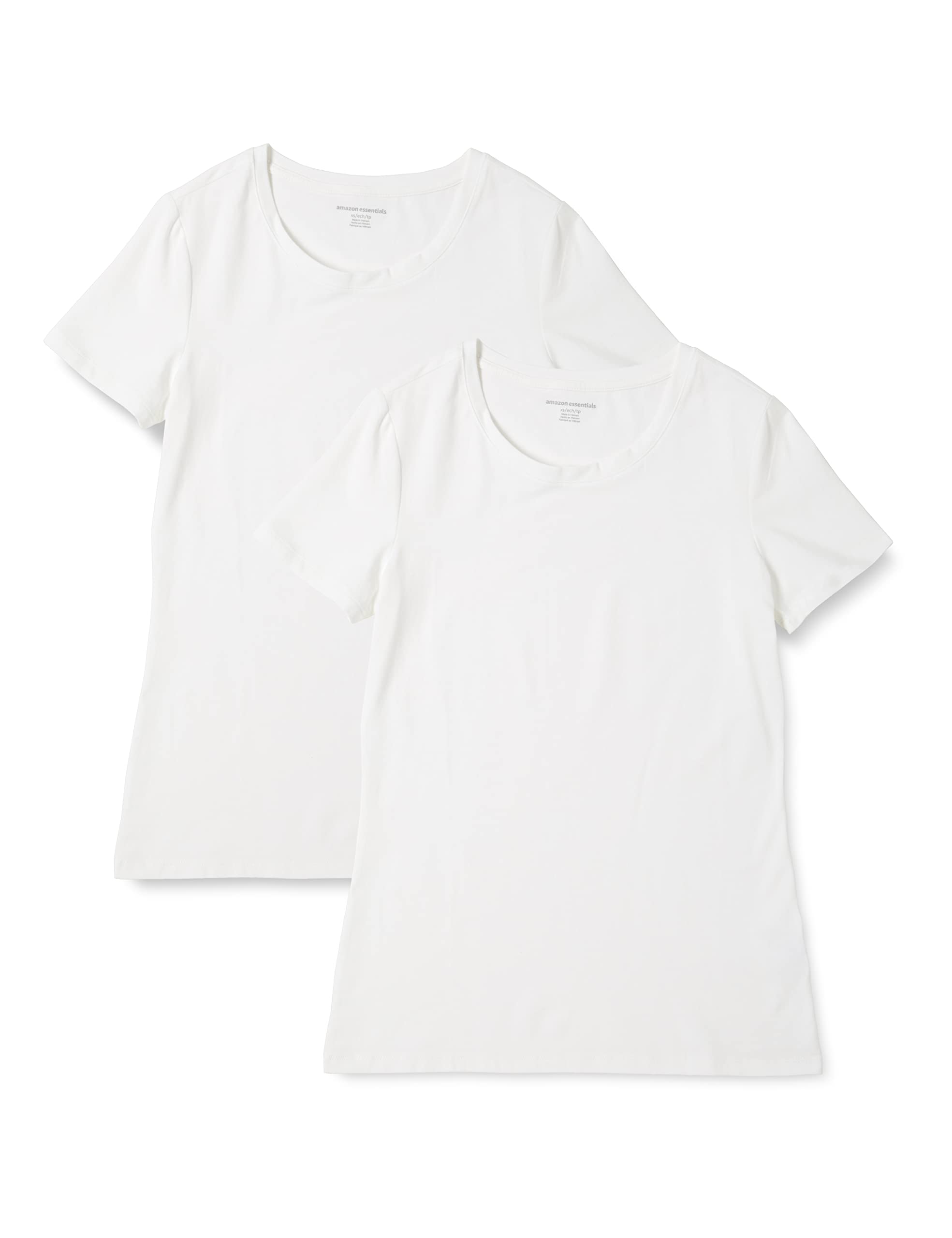 Amazon Essentials Camiseta de Manga Corta con Cuello Redondo y Corte Recto Mujer