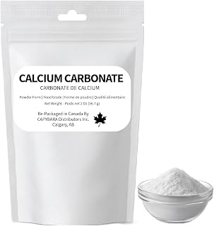 Calcium Carbonate Powder 2 Oz (56.7 g) - Sold by CAPYBARA Distributors Inc. | Food Grade, Ideal for Winemaking, Brewing, Baking, Cooking Juices Jams Preserves