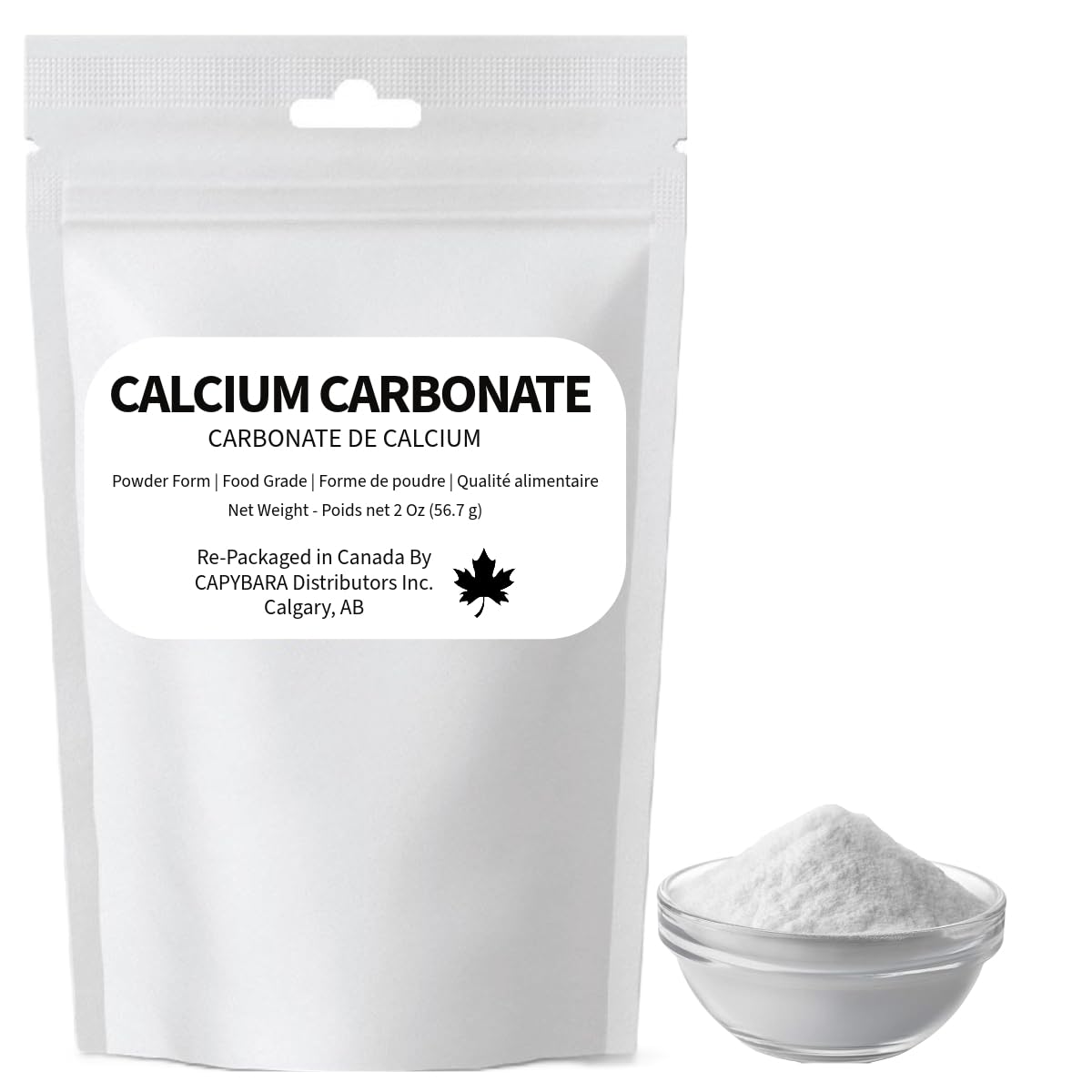 Calcium Carbonate Powder 2 Oz (56.7 g) - Sold by CAPYBARA Distributors Inc. | Fo