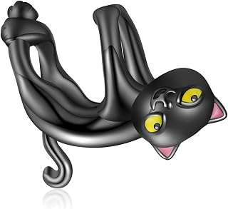 Black Cat Charms fit for Pandora Bracelets 925 Sterling Silver Animal Charm Bead Jewelry Gift for Women Girls