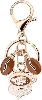 Coffee Bean Keyring for Women Gifts for Bartenders Friends Colleague Coffee Mug Bag Charms Espresso Coffee Gifts Bartender Theme Gifts