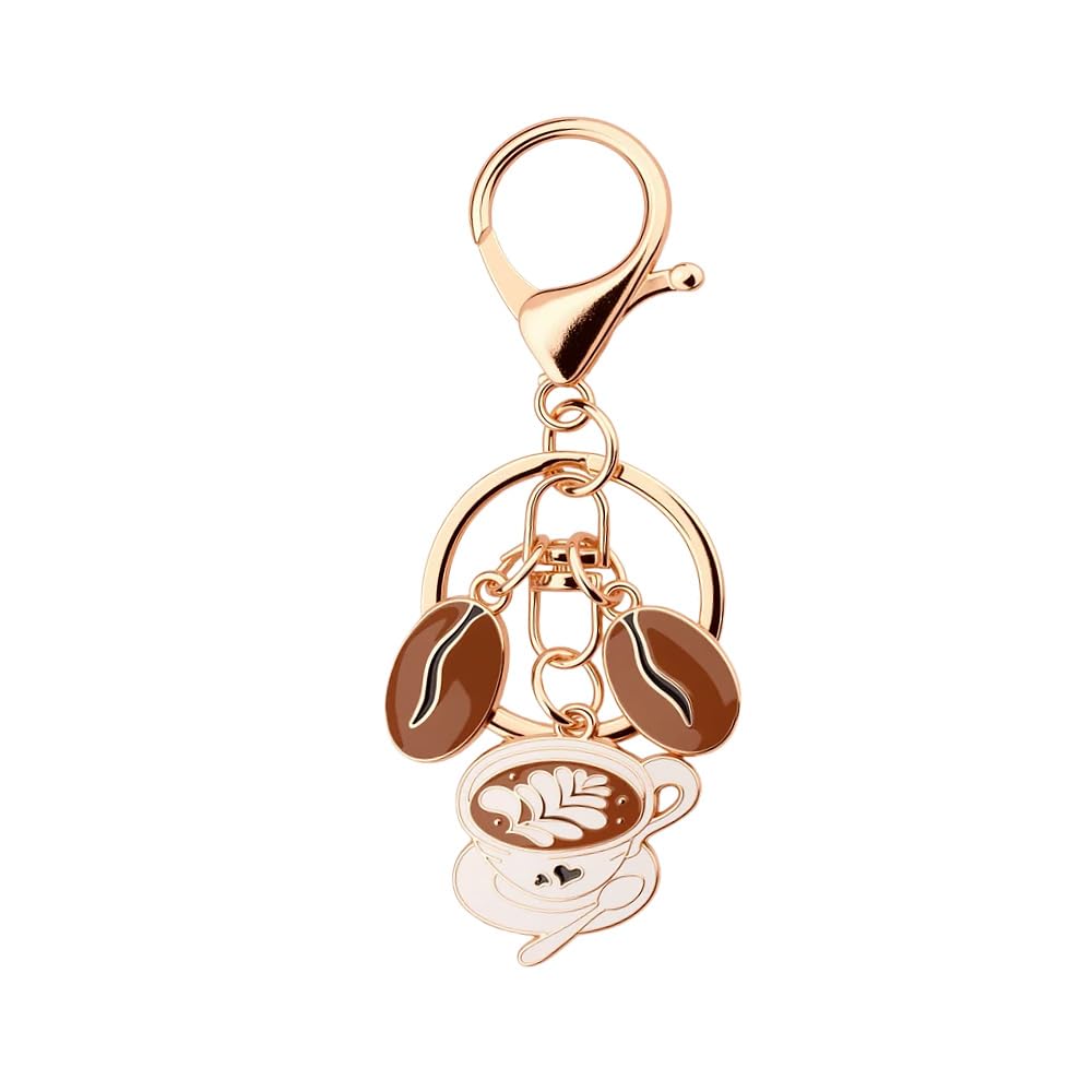 Coffee Bean Keyring for Women Gifts for Bartenders Friends Colleague Coffee Mug 