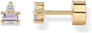 PAVOI 14K Gold Plated Dainty Birthstone Flatback Stud Earrings for Women