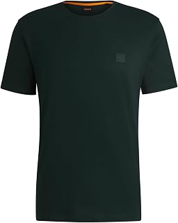 BOSS Mens T-Shirt Short Sleeve Lifestyle Cotton Open Green XS