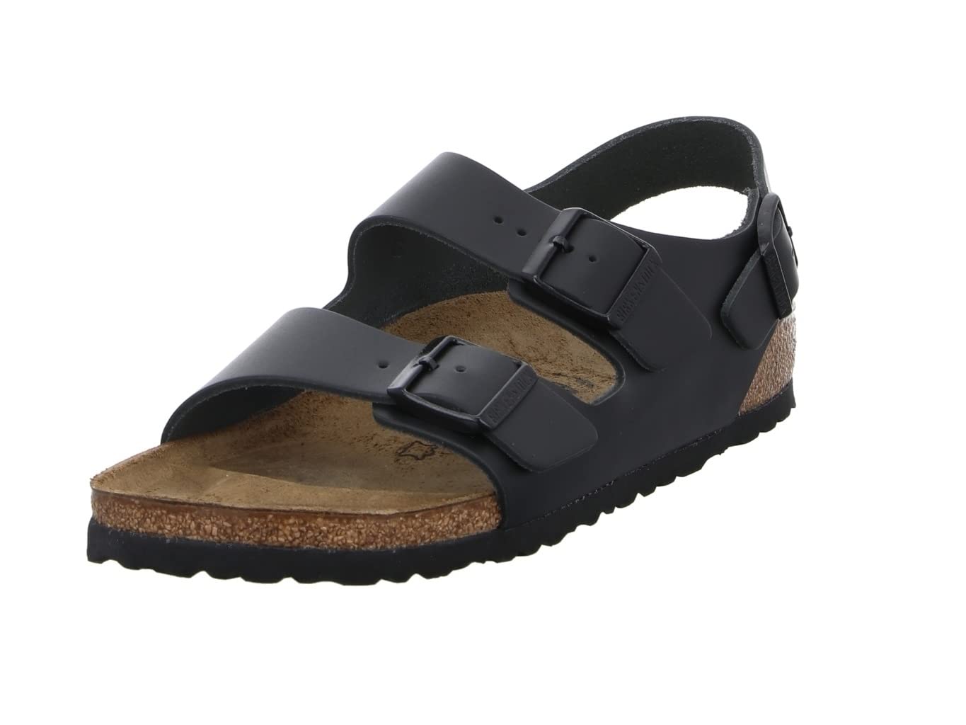 Birkenstock Milano Smooth Leather, Unisex Adults' Sandals, Black, 5 UK Slim (38 