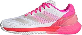 adidas Defiant Speed 2 Tennis Shoes, Women's Shoes, EU, Cloud White Champagne Met Lucid Pink, 36 EU