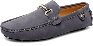 Men's Suede Leather Penny Loafers Comfort Driving Shoes Moccasins Handmade Slip On Driving Business Shoes in Sizes 5-14