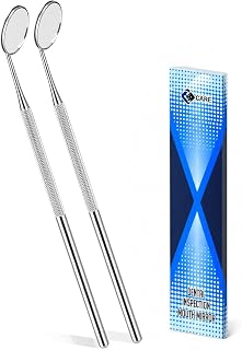 Dental Mouth Mirror Oral Teeth Mirror Inspection Mirror Curve Angle Dentist Oral Care Mouth Checking Extension Tool Also uses for Eyelash Extensions (Double)