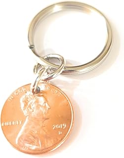 2019 Penny Keychain, Copper Coin, 7th Anniversary | Lucky Penny Key Ring, 7th Wedding Anniversary, Handmade in the USA, Traditional Anniversary Keepsake