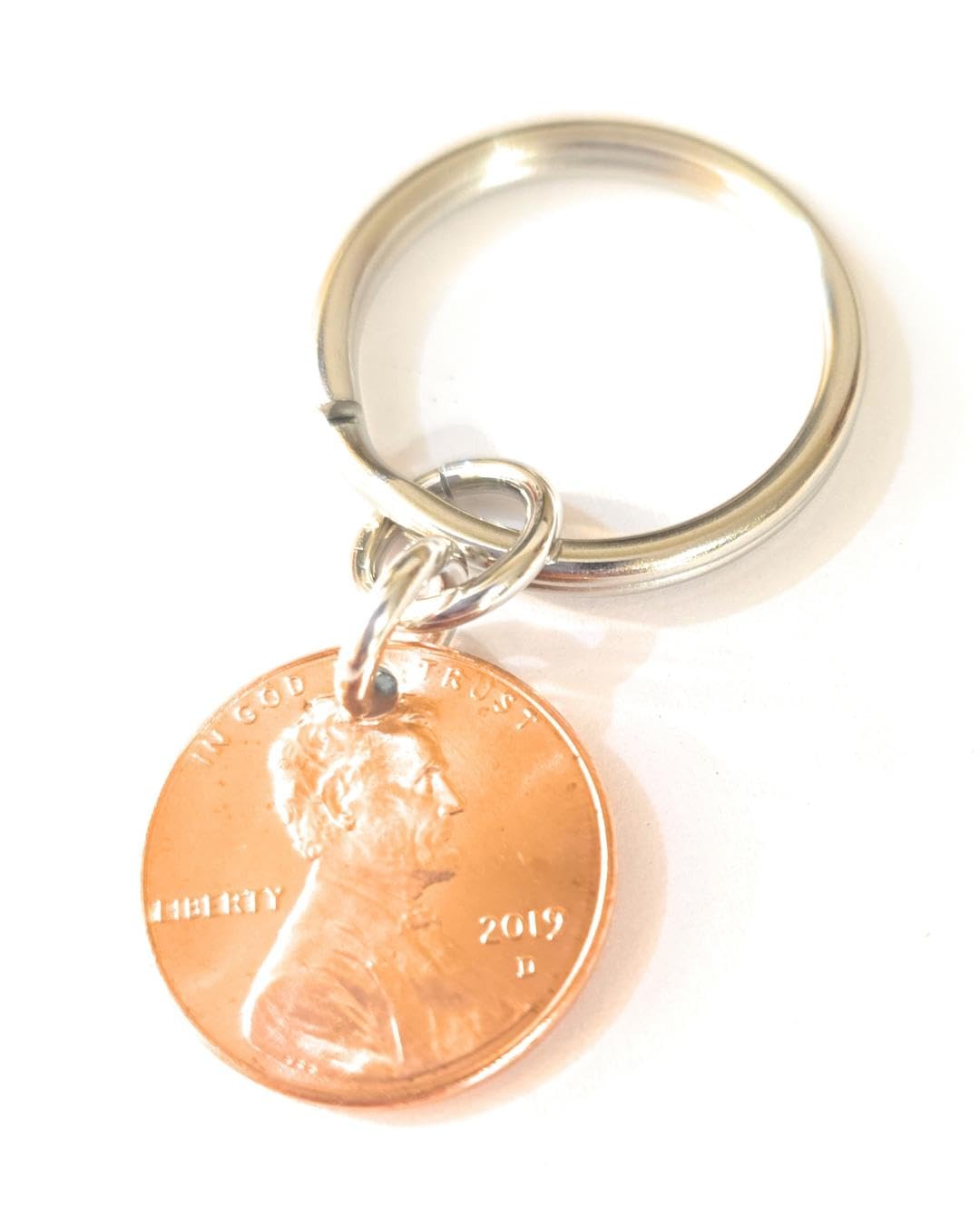 2019 Penny Keychain, Copper Coin, 7th Anniversary | Lucky Penny Key Ring, 7th We