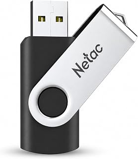 Netac U505 64GB USB 3.2 Flash Drive, Up to 100MB/s Read Speed, USB-A Thumb Drive with 360° Swivel Design and LED Indicator for Laptop, Desktop, TV and Car Audio