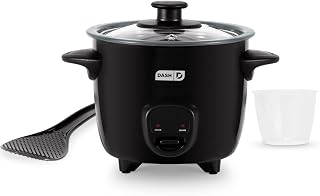 Dash Mini Rice Cooker, 2-Cup Removable Ceramic Nonstick Pot, Black | Personal 1 Cup Uncooked Rice Maker, Makes 2 Cups Cooked, Keep Warm Function, Cooks Oatmeal, Quinoa & Grains