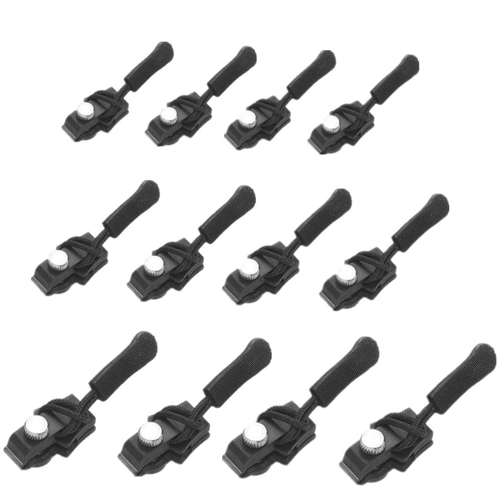 12 Pcs Removable Zipper Repair Kit for Jackets, Coats, Bags and Luggage