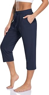TARSE Womens Soft Drawstring Casual Yoga Pants with Pockets