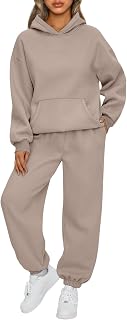 AUTOMET Womens 2 Piece Lounge Sweat Sets Fall Fashion Matching Sweatsuits | Oversized Hoodies,Kangaroo Pocket,Drop Shoulder,Side Pockets Sweatpants