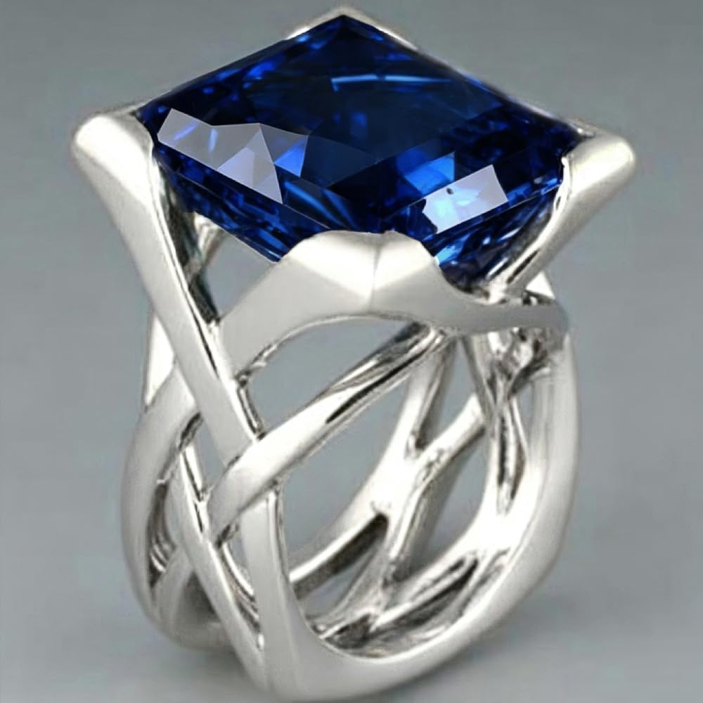 Luxurious Geometric CZ Ring Women Temperament Jewelry for Anniversary Party