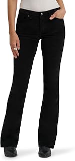 Lee Women's Legendary Mid Rise Bootcut Jean, Unionall Black Cord, 16 Short