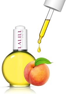 LALILL Nail Cuticle Oil 75 ml - Peach Nail Care Oil - Nail Oil Care for Nails Cuticles - Spa Manicure Nail Design Hands - Vegan - with Pipette