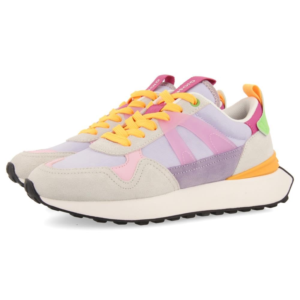 GIOSEPPO Yellow Sneakers with Multicolor Details for Women Adair