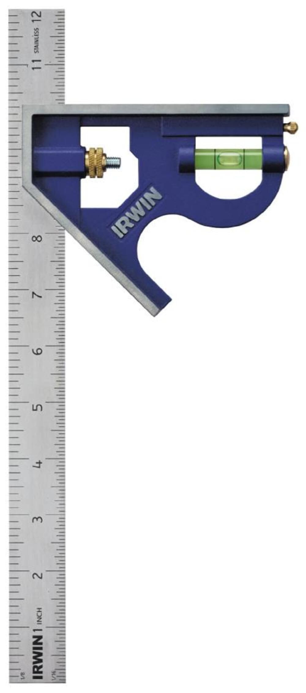 IRWIN Combination Square, Metal-Body, 12", 45-90 Degree Marking, Stainless Steel