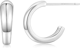 Monkton Huggie Earrings for Women S925 Sterling Silver Open Ear Hoops