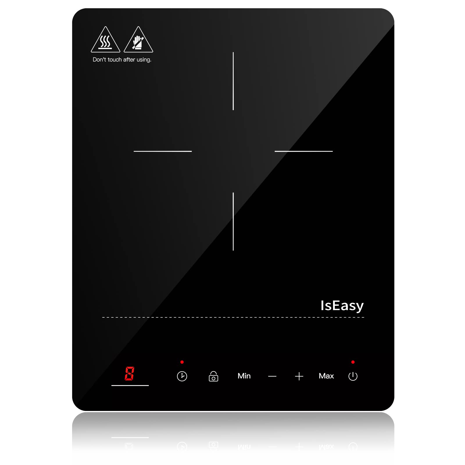 IsEasy Single Induction Cooker 2100W Portable Induction Hob with Slim Black Crys