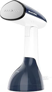BEAUTURAL Steamer for Clothes, Handheld Garment Wrinkle Remover, White | Aluminum Heating Plate, Fast Heat-up, Portable Design, Large Detachable Water Tank, 1200 Watts (Only for 120V)