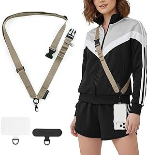25mm Adjustable Universal Phone Strap | Compatible Full Coverage Cases with iPhone, Samsung, Huawei and More | Crossbody with 2 Replacement Patches