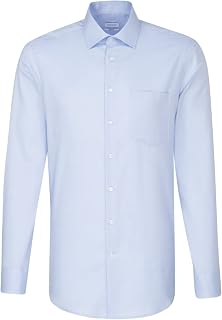 Seidensticker Men's Business Shirt - Regular Fit - Non Iron - Kent Collar - Long Sleeve - 100% Cotton