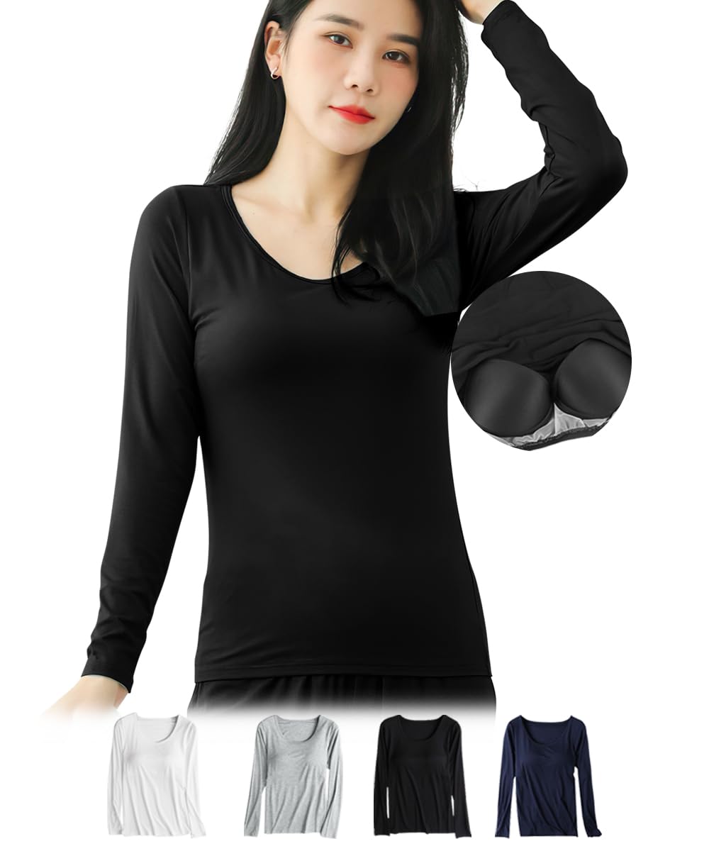 Heat Tech Women's Inner Shirt, Cold Protection, Cup Included, Approx. 6°C Temper