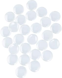 HAUTOCO 27pcs 35mm Clear Glass Cabochons 1 3/8" Inch Glass Dome Cabochon Tiles, Non-calibrated Round for DIY Cameo Photo Jewelry Making