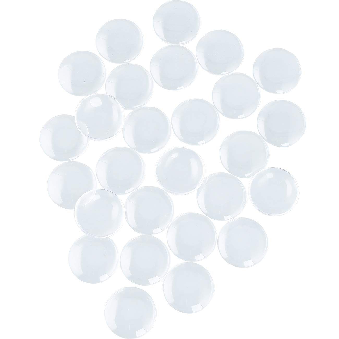 HAUTOCO 27pcs 35mm Clear Glass Cabochons 1 3/8" Inch Glass Dome Cabochon Tiles, 