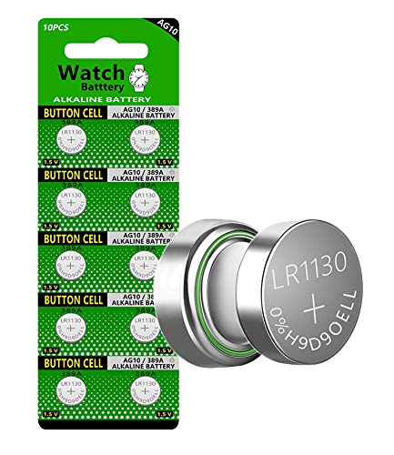Cotchear 10pcs 1.5V AG10 Alkaline Battery 189 389 AG10 LR1130 LR54 V10GA Battery