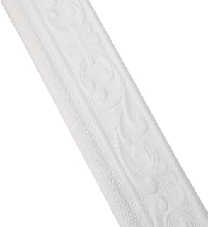 1 Roll Self Adhesive Wall Edge Sticker Living Room Bedroom Waist Edge Wall Decal Home Decoration, White