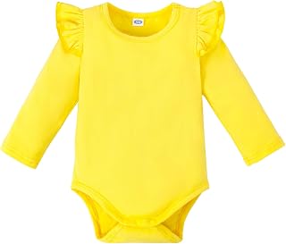 Magic Park 0-24M Infant Girl Ruffle Romper Baby Cotton Bodysuit