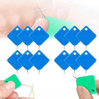 Automatic Needle Threaders, Sewing Machine Needle Threader, DIY Needle Threader for Sewing Crafts, Fits All Needle Sizes (Blue 12 PC)