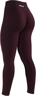 AUROLA Power Workout Leggings for Women Tummy Control Squat Proof Ribbed Thick Seamless Scrunch Active Pants