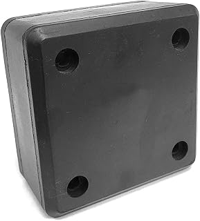 Vanguard RDB00003 Reinforced Rubber Square 4 Hole 6-1/4" x 6-1/4" x 3" Molded Dock Bumper Semi Commercial Truck Trailer Chassis Flatbed